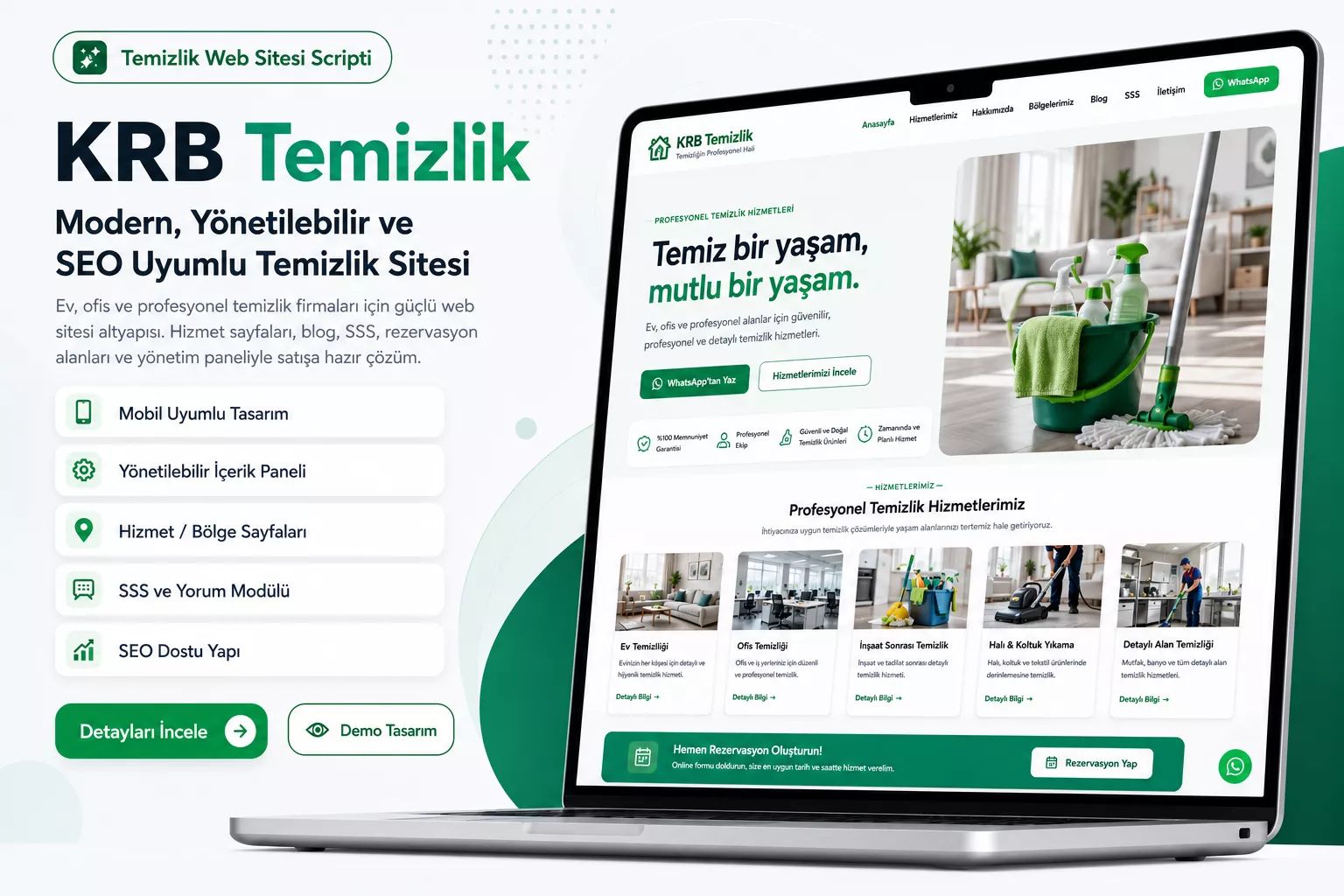 Temizlik Firmaları İçin Hazır Web Sitesi