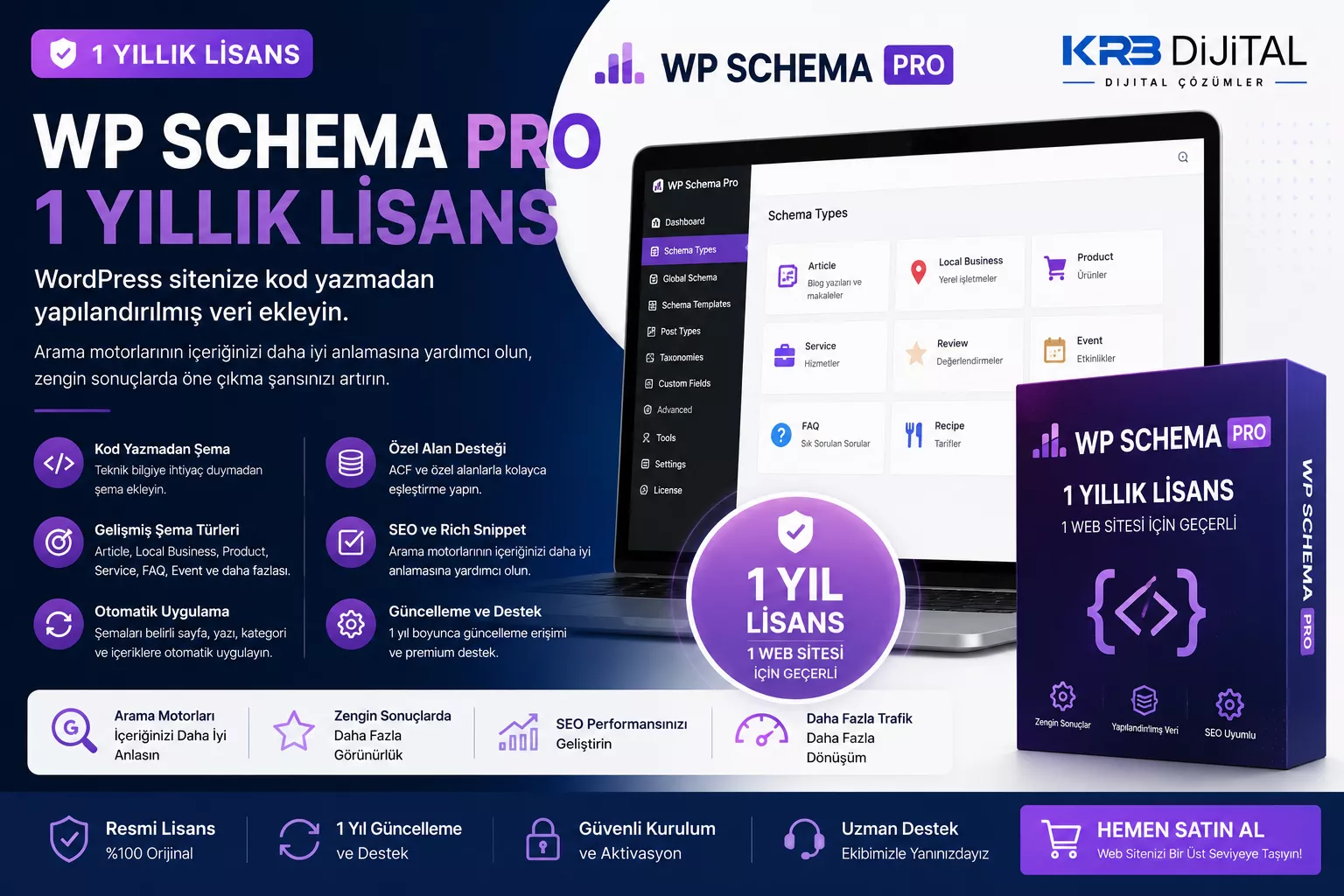 WP Schema Pro 1 Yıllık Lisans demo görünümü